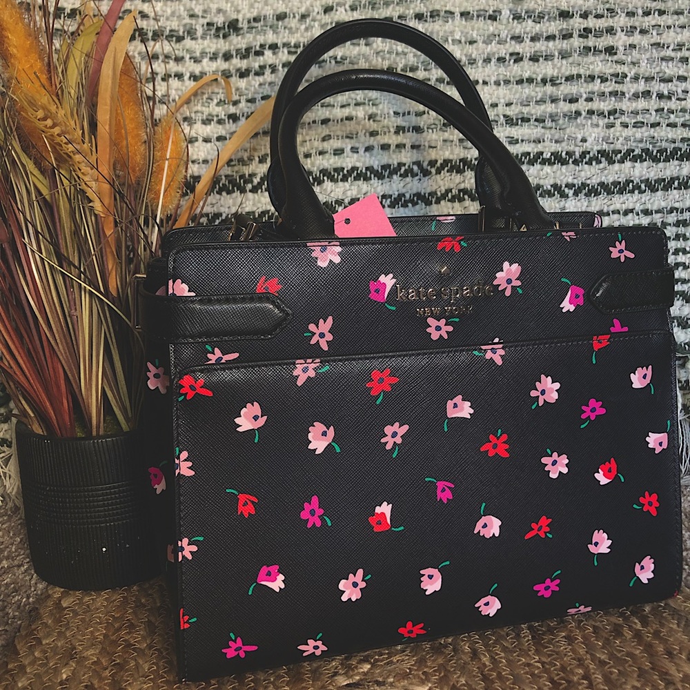 🌸HP🌸 NTW KATE SPADE Staci Ditsy Buds Md Satchel